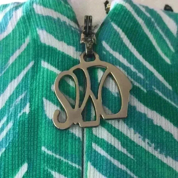 Lilly Pulitzer Blue Green and Hot Pink Sleeveless V-Neck dress w/ Elephants Sz 2 - Picture 4 of 8